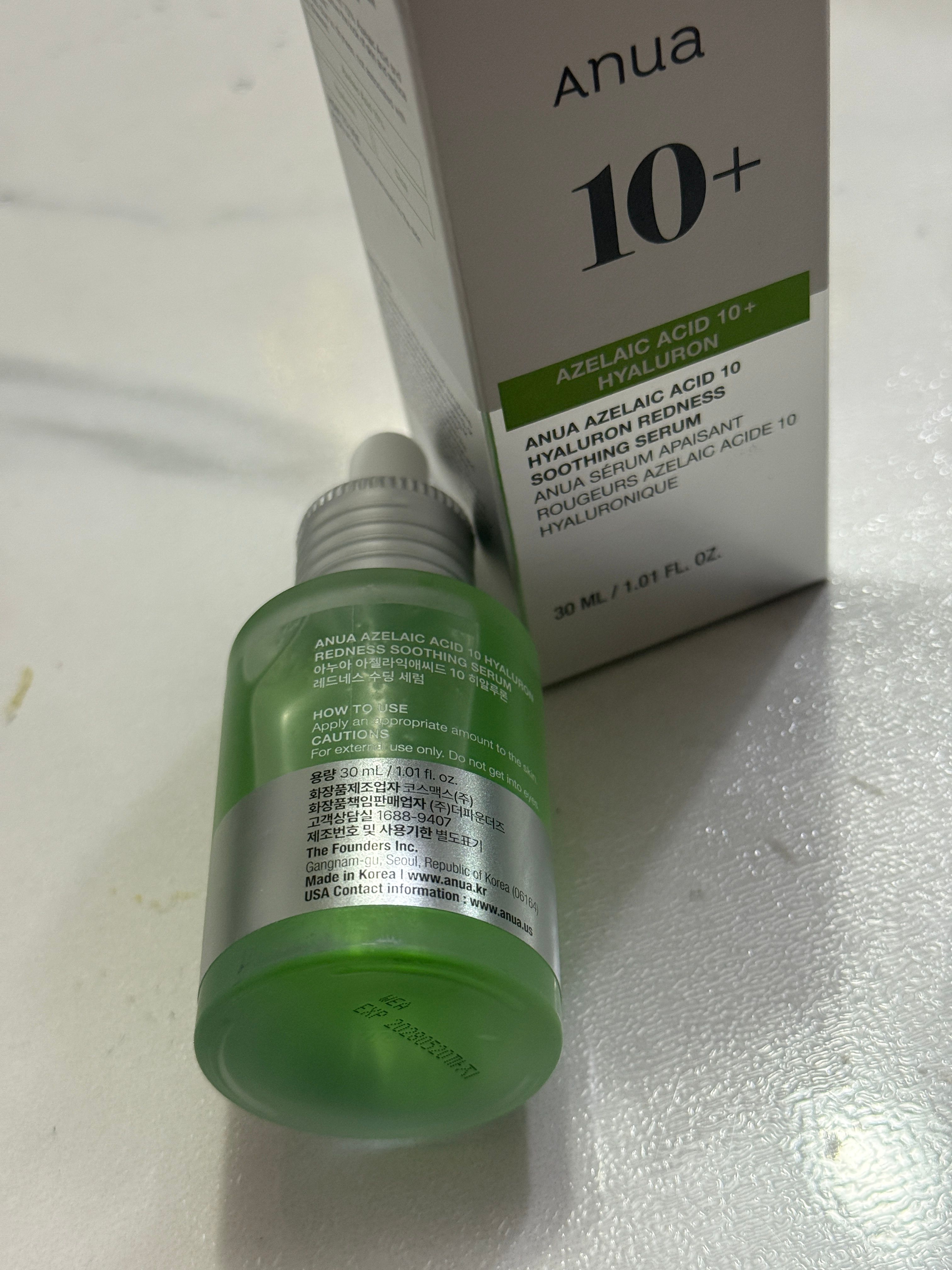 ANUA 10%壬二酸透明質酸舒緩降紅精華 真實評價/用後感 byAtl**********ung 1 ANUA 10%壬二酸透明質酸舒緩降紅精華 真實評價/實測照片 byAtl**********ung 1