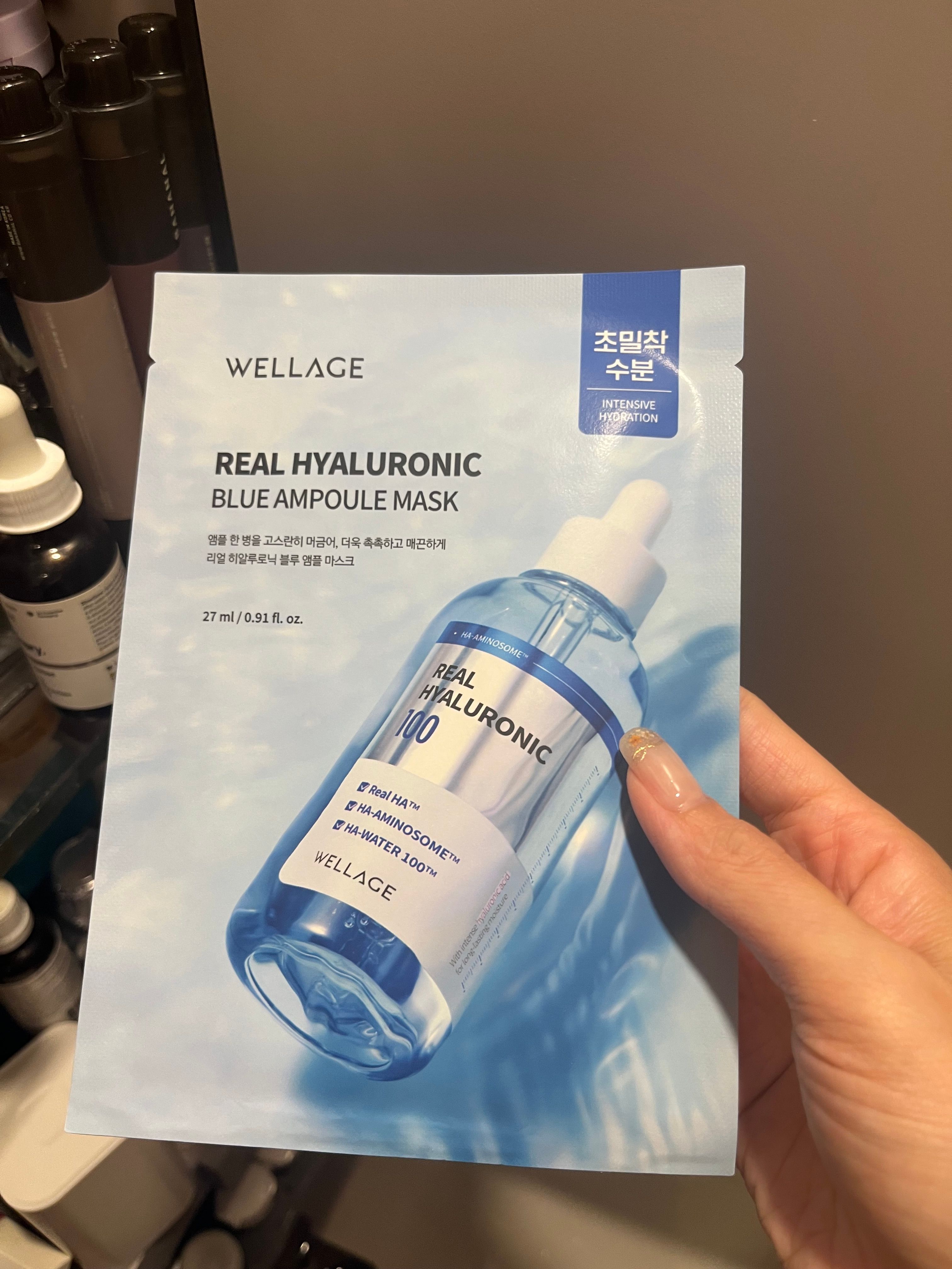 WELLAGE 唯拉珠 100%透明質酸保濕安瓶精華面膜 真實評價/實測照片 bywon******bee 1