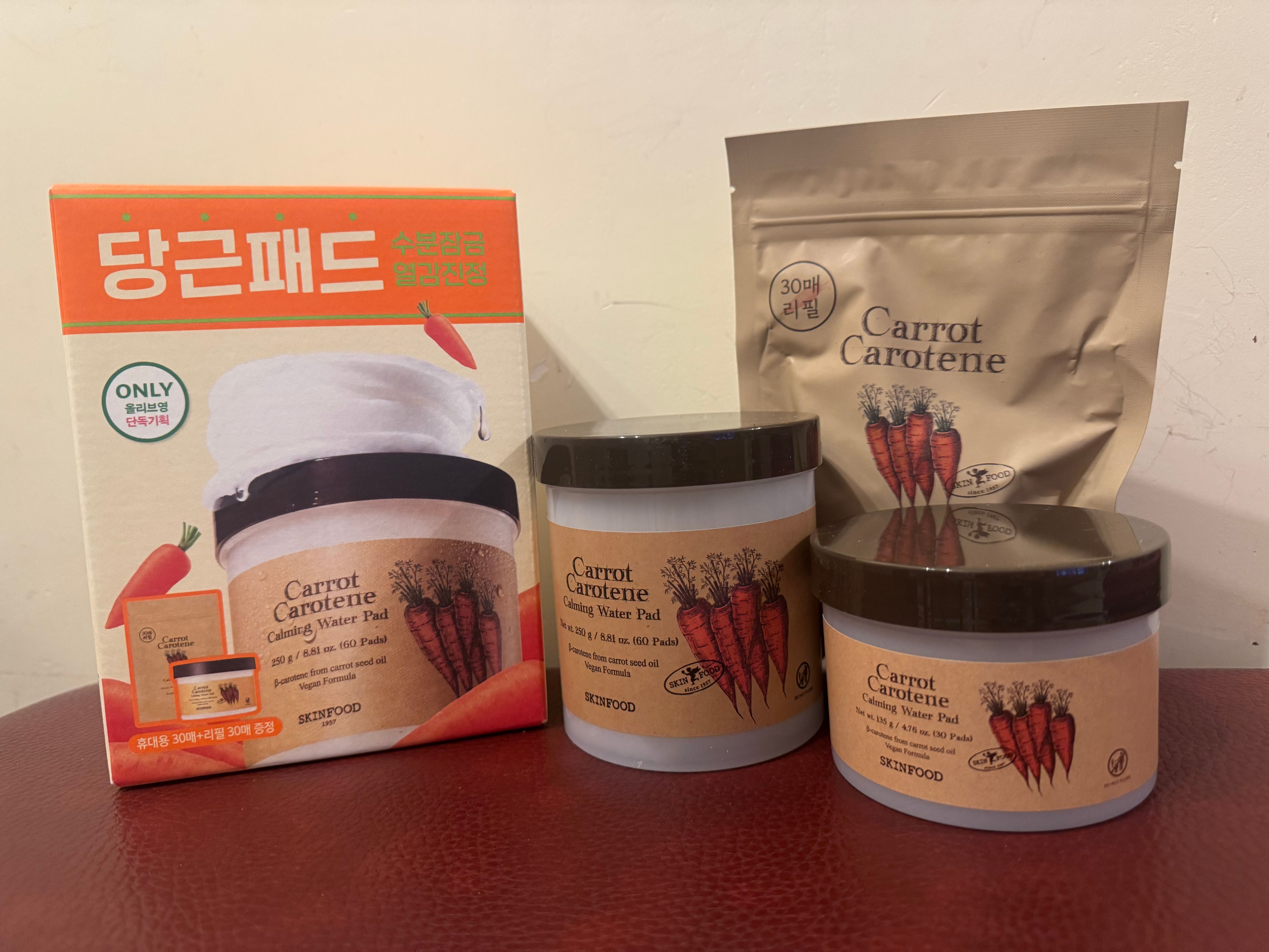 Skinfood 純素胡蘿蔔素鎮靜護理棉片 真實評價/實測照片 byR**a 2