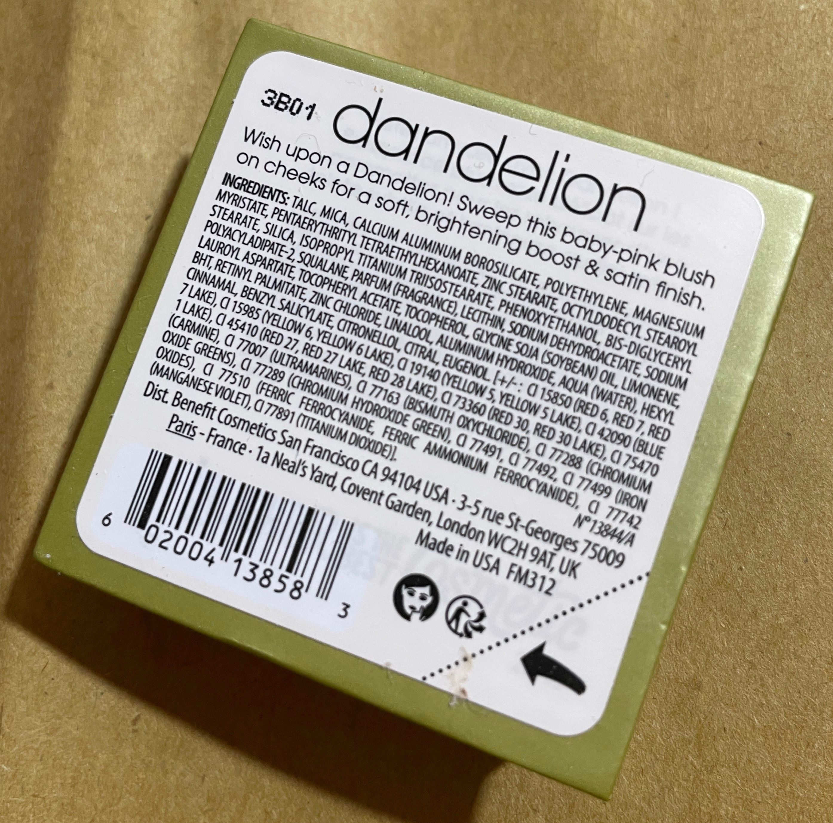 Benefit Cosmetics 蒲公英胭脂蜜粉 Dandelion Brightening Finishing Powder 真實評價/實測照片 bylit*****iry 1