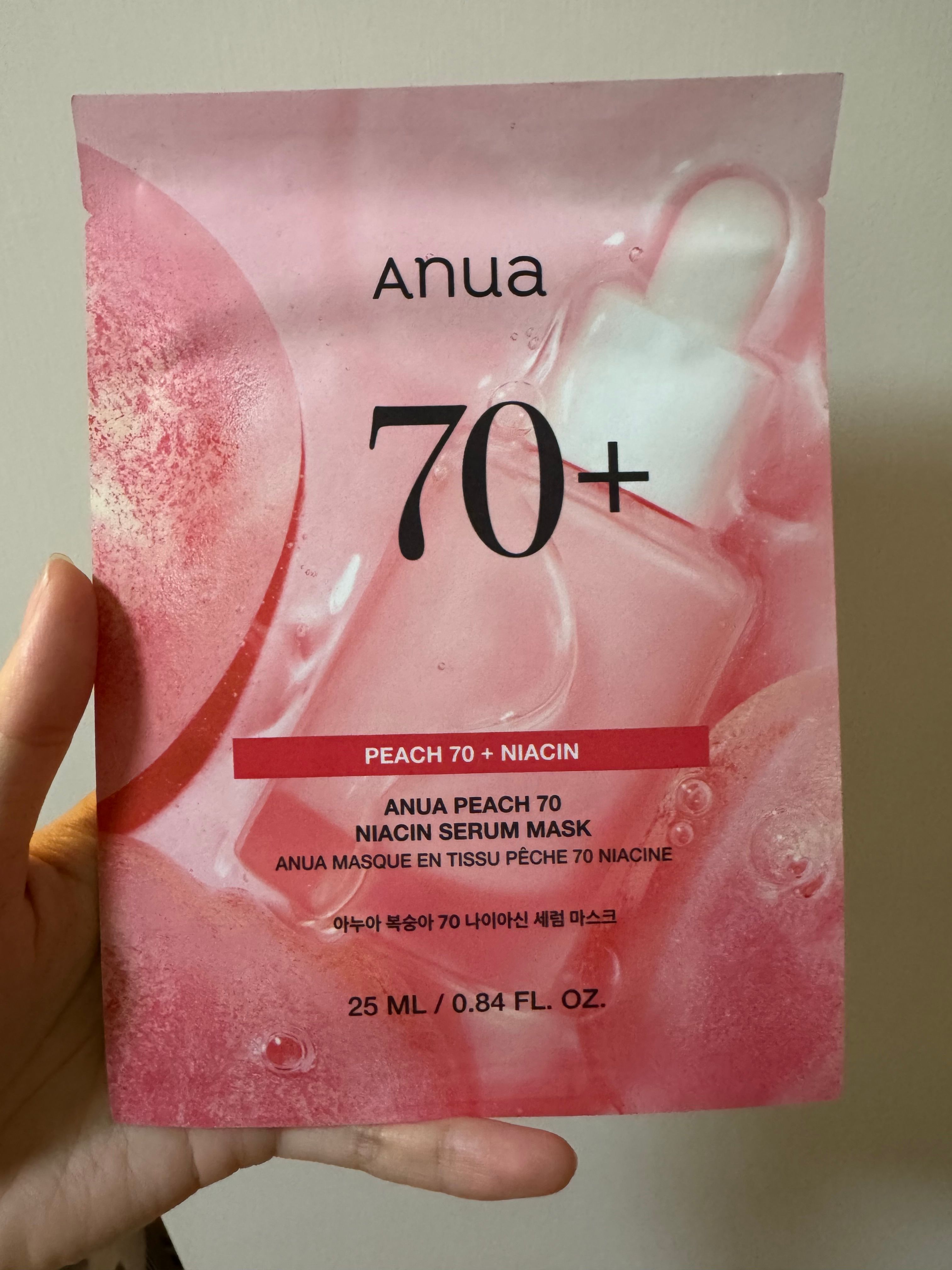 ANUA 70%水蜜桃煙酰胺精華面膜 真實評價/實測照片 byRu**cc 2