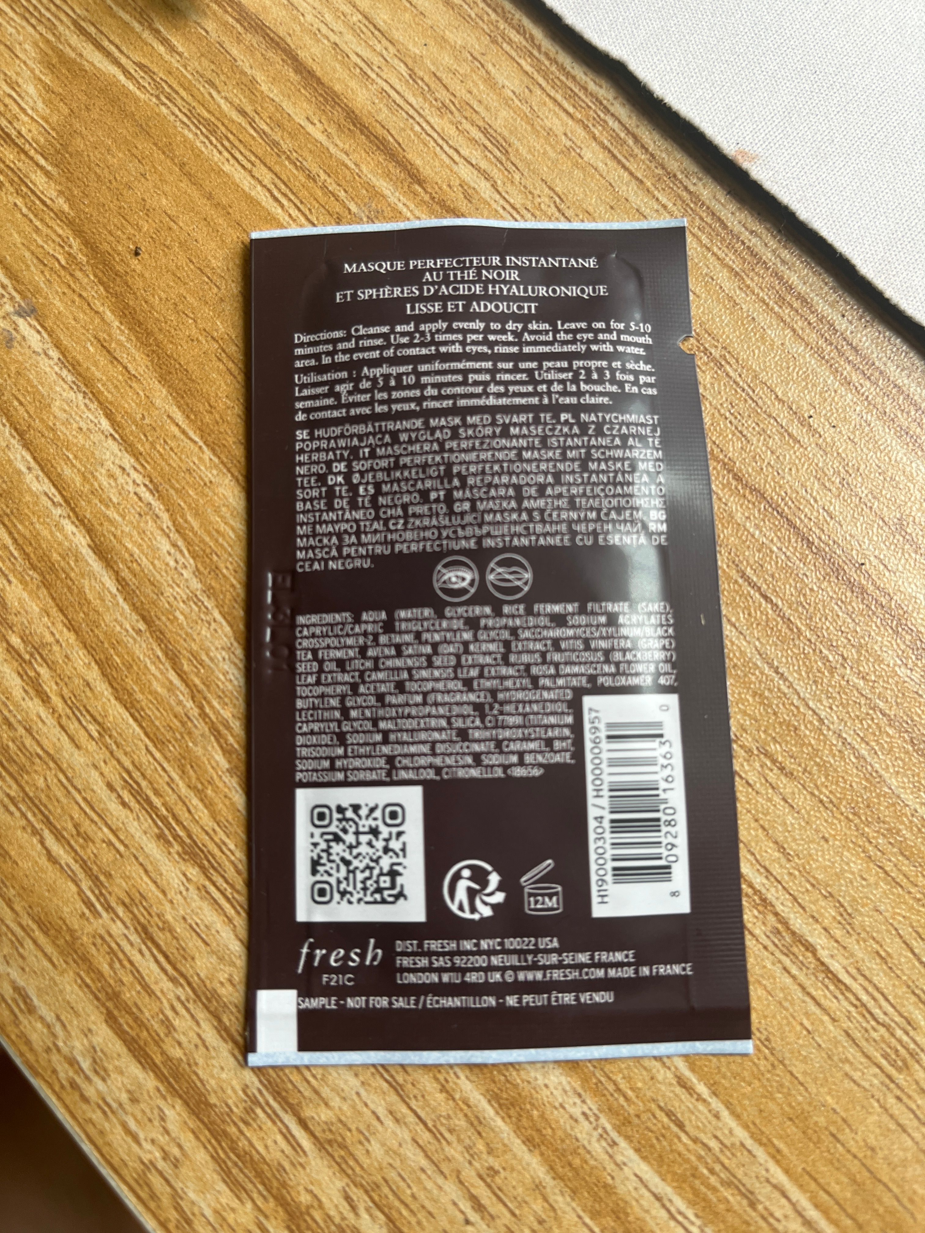 Fresh 紅茶瞬間修護面膜 真實評價/實測照片 byt* 2