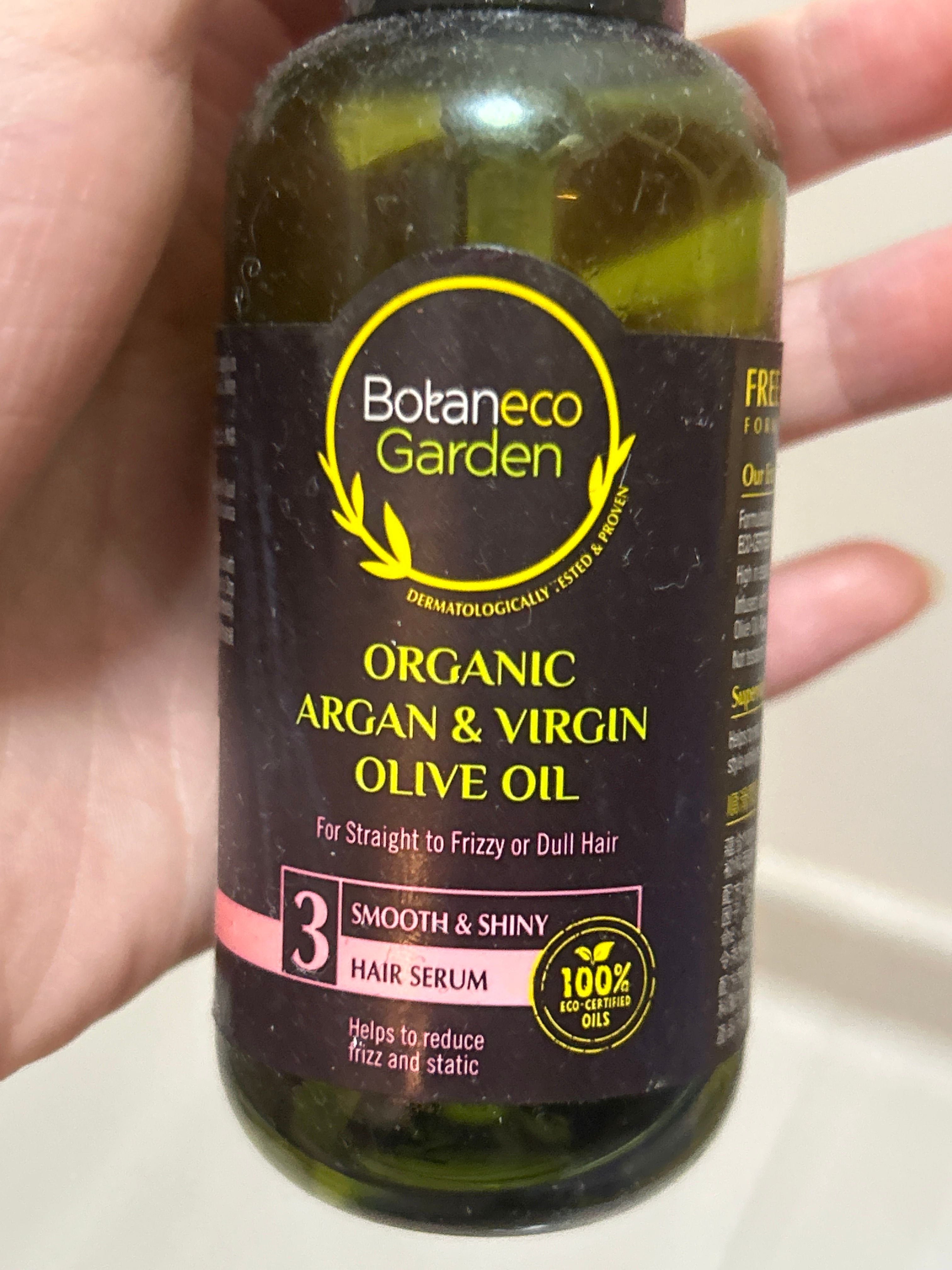 Botaneco Garden Moisturising & Nourishing Hair Serum (Organic Argan & Virgin Olive Oil) 真實評價/用後感 byang****************com 2 Botaneco Garden Moisturising & Nourishing Hair Serum (Organic Argan & Virgin Olive Oil) 真實評價/實測照片 byang****************com 2