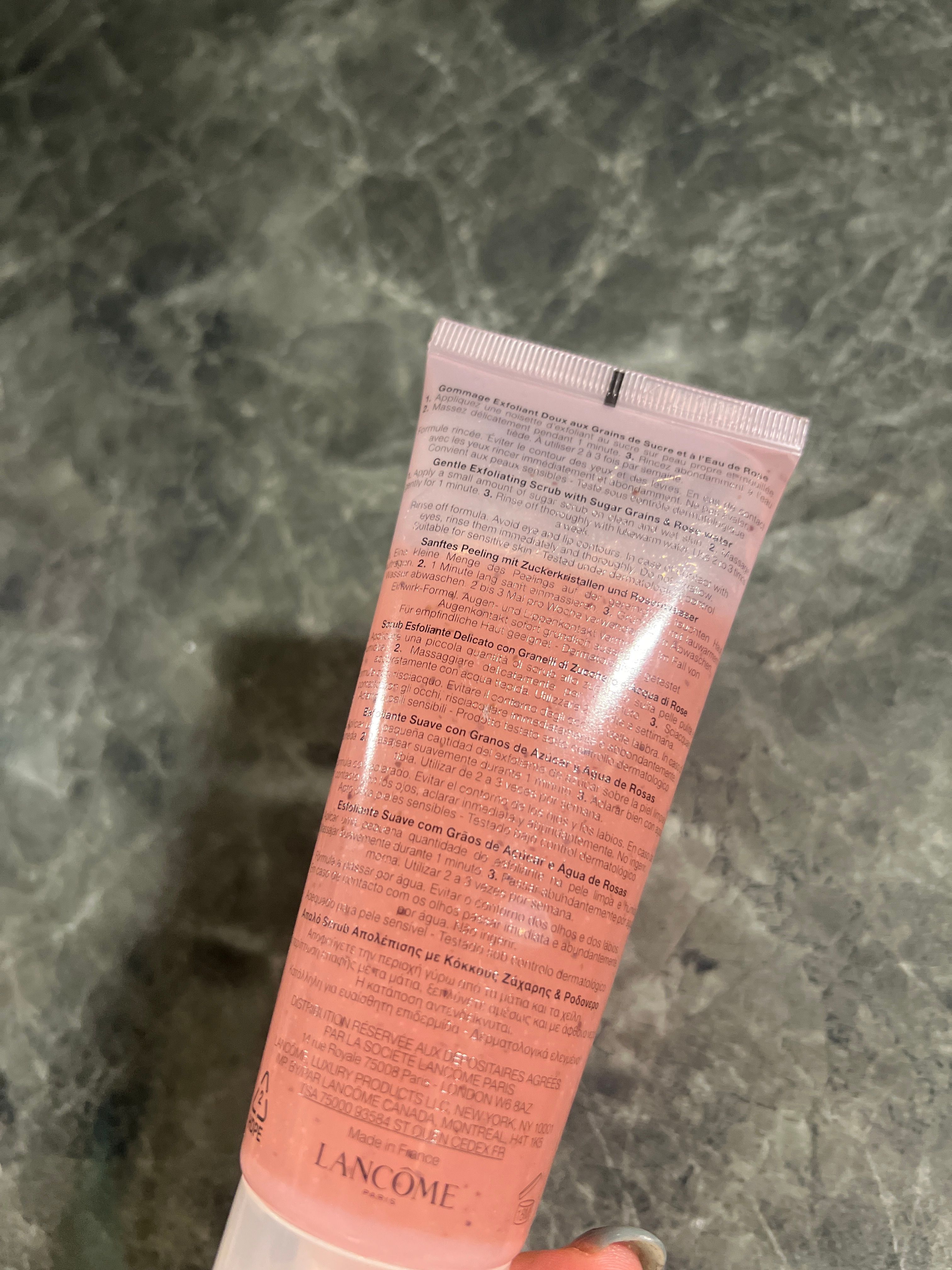 Lancome 玫瑰糖粒磨砂霜 真實評價/實測照片 byell********************com 2