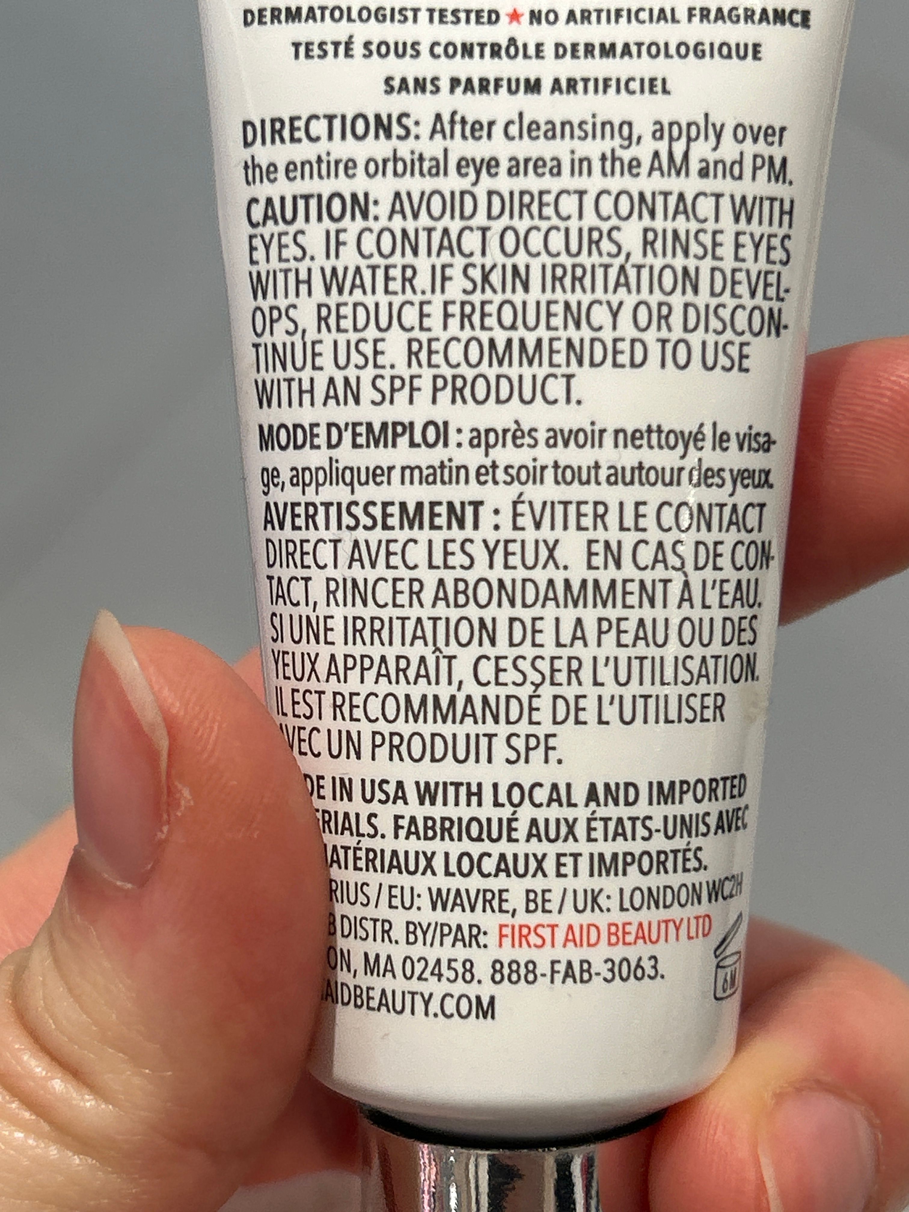 First Aid Beauty 視黃醇三重功效透明質酸緊緻抗皺眼霜 FAB Skin Lab Retinol Eye Cream with Triple Hyaluronic Acid 真實評價/用後感 by* 1 First Aid Beauty 視黃醇三重功效透明質酸緊緻抗皺眼霜 FAB Skin Lab Retinol Eye Cream with Triple Hyaluronic Acid 真實評價/實測照片 by* 1